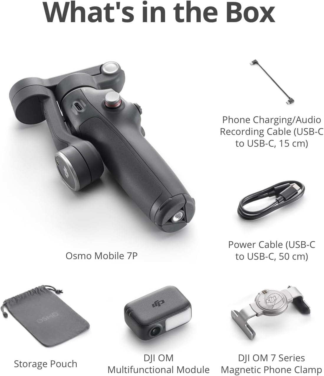 DJI Osmo Mobile 7P Estabilizador Gimbal para Smartphone – 3 Ejes, Seguimiento Inteligente, Luz Integrada, Micrófono Compatible, Palo Extensible y Trípode
