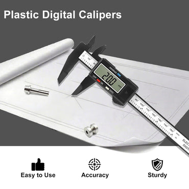 Calibrador Digital 0-150mm / 6” con Pantalla LCD Grande, Auto-Apagado, Conversión Pulgadas-Milímetros y 4 Modos de Medición – Herramienta Precisa para Hogar, Carpintería, Joyería y Proyectos DIY