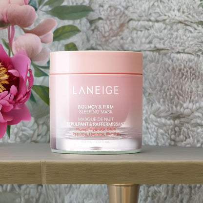 LANEIGE Máscara para dormir flexible y firme: revitaliza, suave, complejo de peonía y colágeno, hidratación que aumenta la barrera