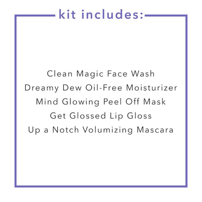Florence by Mills Ava’s Mini & Mighty Essentials Kit | Set de Skincare y Maquillaje en Mini Tamaños con Neceser – Edición de Viaje, Vegano & Cruelty-Free