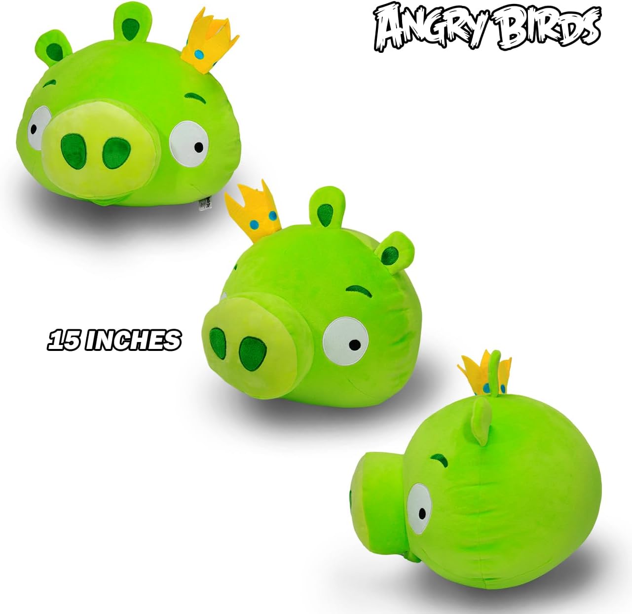 Peluche de Angry Birdscerdo rey verde | 15" | Tamaño mega para niños y coleccionistas