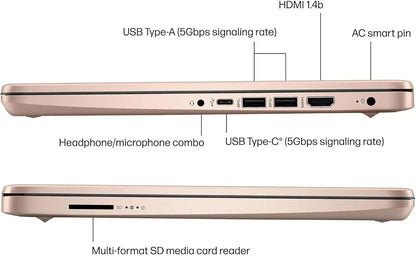 Laptop HD de 14 pulgadas con tecnología IA | Microsoft Office y almacenamiento en la nube de 1 TB incluido durante 1 año | 16 GB de RAM | SSD de 128 GB y SSD portátil de 128 GB | CPU Intel de 4