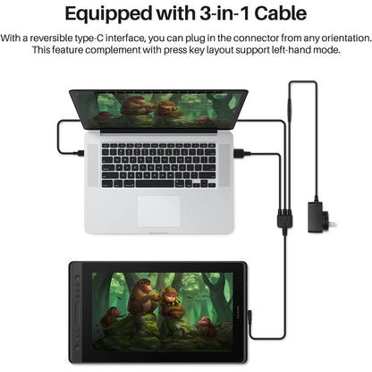 Tablet Pro 16 | Tablet de dibujo con pantalla | Lápiz | Vidrio antirreflejo | 6 teclas de acceso directo | Tableta gráfica para dibujar