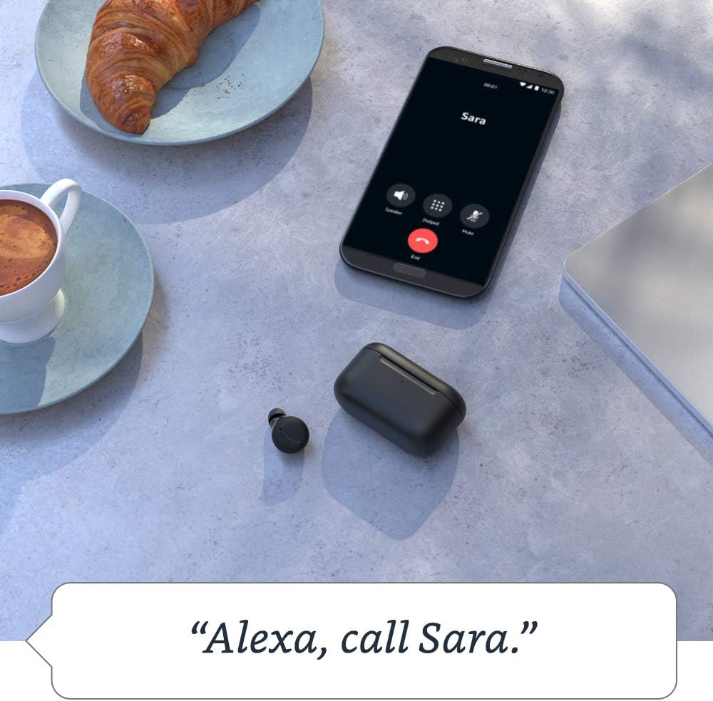 Amazon Echo Buds con Cancelación Activa de Ruido (ANC) – Auriculares inalámbricos con estuche de carga inalámbrica – Color Negro
