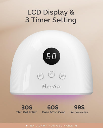 Lámpara de uñas UV | 3 temporizadores | Sensor inteligente | Pantalla LCD