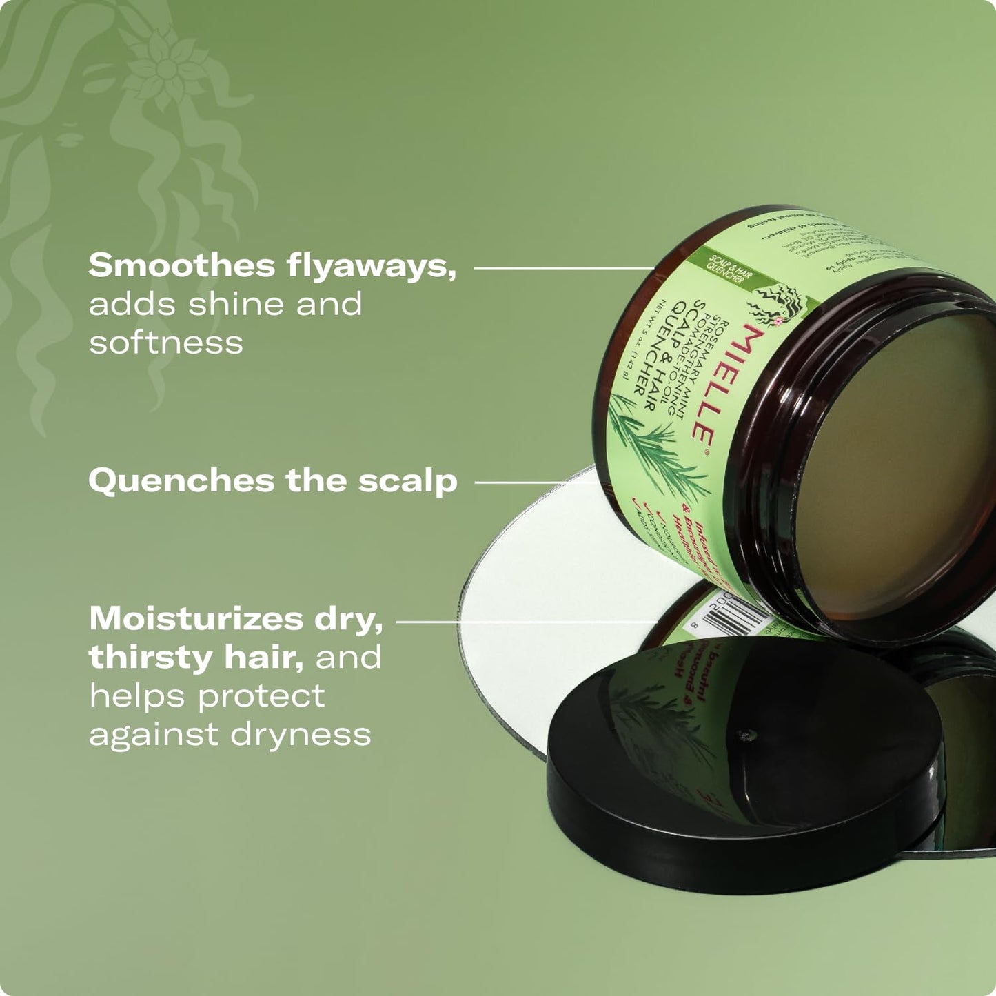 Mielle Rosemary & Mint | Set Aceite Fortalecedor + Pomada-a-Aceite Quencher | Con Biotina y Aceites de Romero, Menta, Ricino, Árbol de Té, Jojoba y Coco | Nutre, Calma & Hidrata | Para Todo Tipo de Cabello