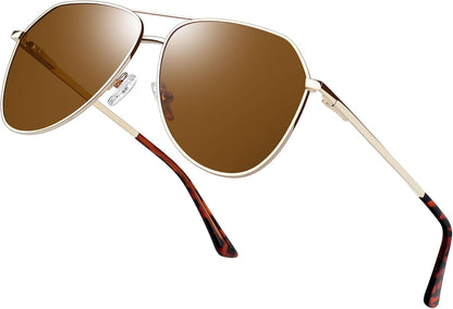 Joopin Lentes de Sol Aviador Metálicos Polarizados – Estilo Clásico Militar UV400