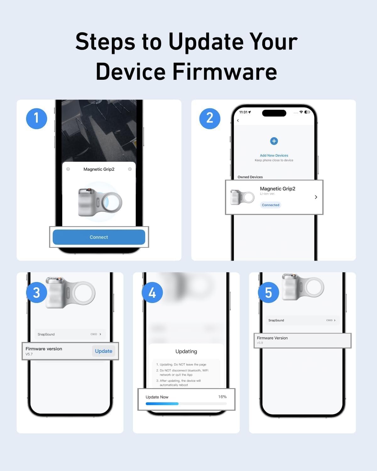 KIT CREATOR Agarre magnético para cámara de teléfono + trípode de metal | Compatible con iPhone Magsafe y Android  | Botón obturador recargable inalámbrico desmontable