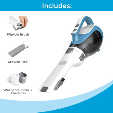 Aspiradora Manual Inalámbrica BLACK+DECKER dustbuster AdvancedClean, Compacta para Hogar y Auto con Herramienta para Ranuras (Modelo CHV1410L)