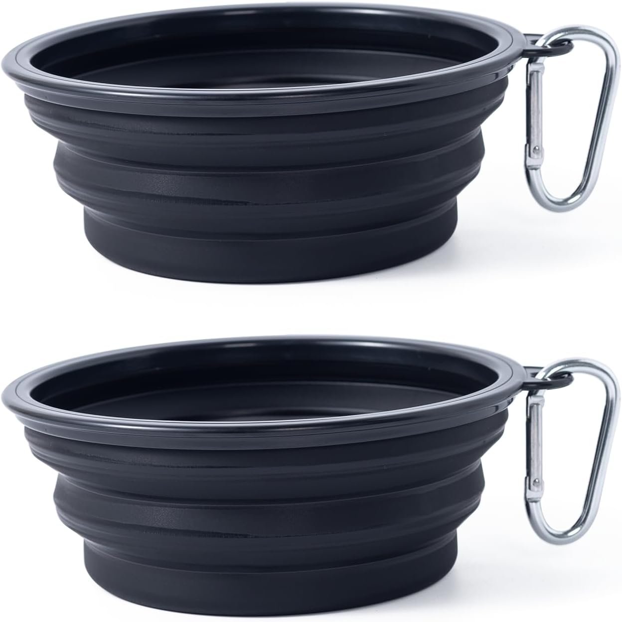 Bowls Plegables para Perros y Gatos (2 Pack) | Portátiles con Mosquetón para Agua y Comida | Viajes, Paseos y Camping