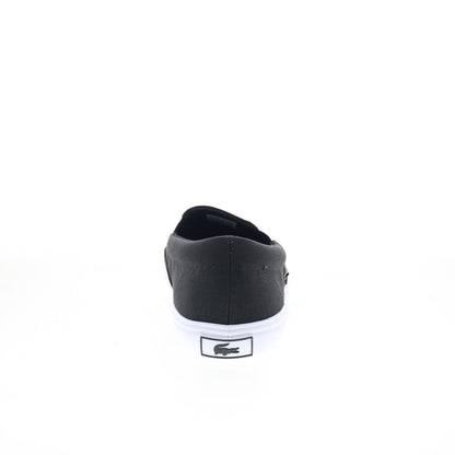 Zapatillas Lacoste Slip-On Base 224 1 CMA para Hombre, Lona Negra con Detalles Blancos, Lifestyle Originales