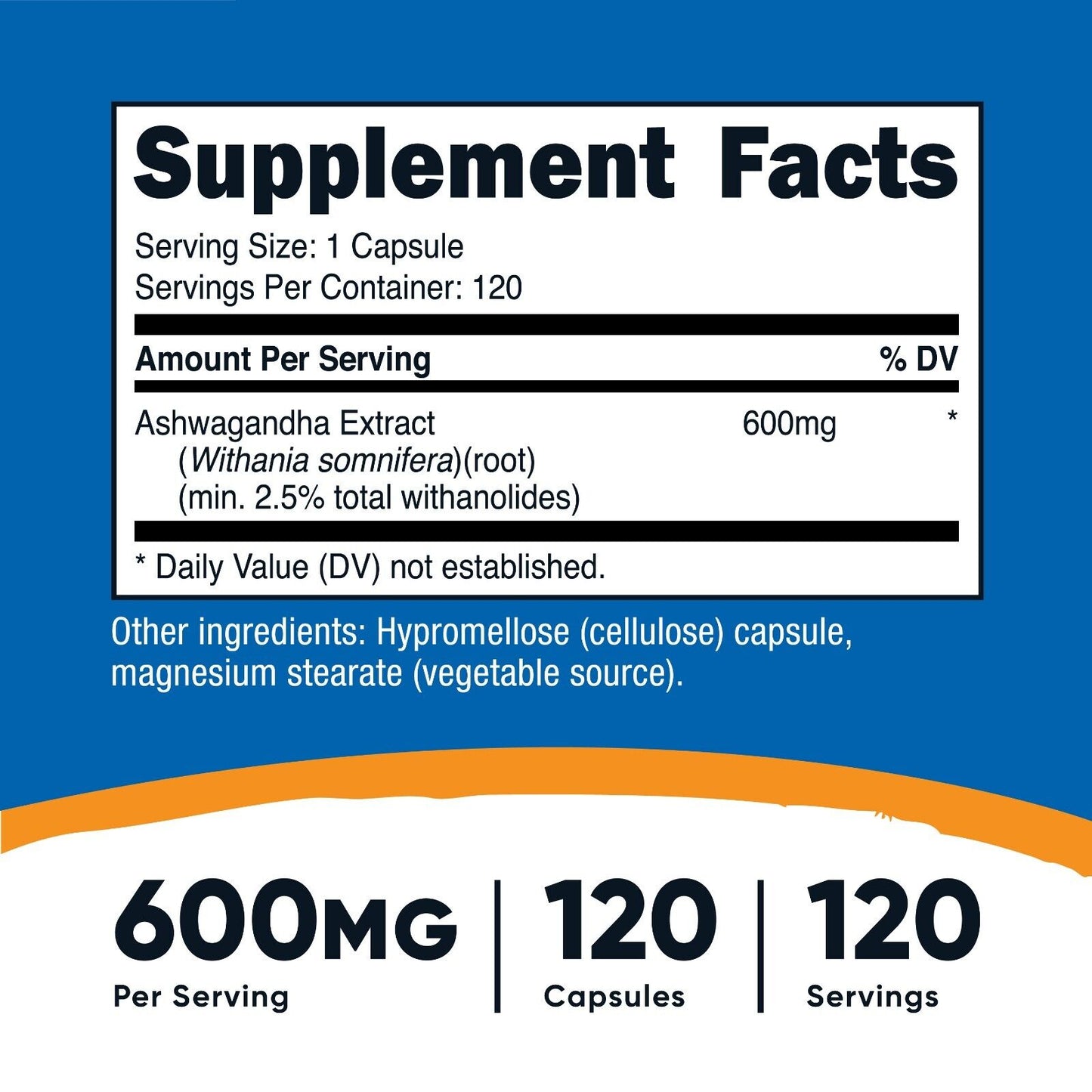 Nutricost Ashwagandha Root Suplemento 600 mg | 120 Cápsulas