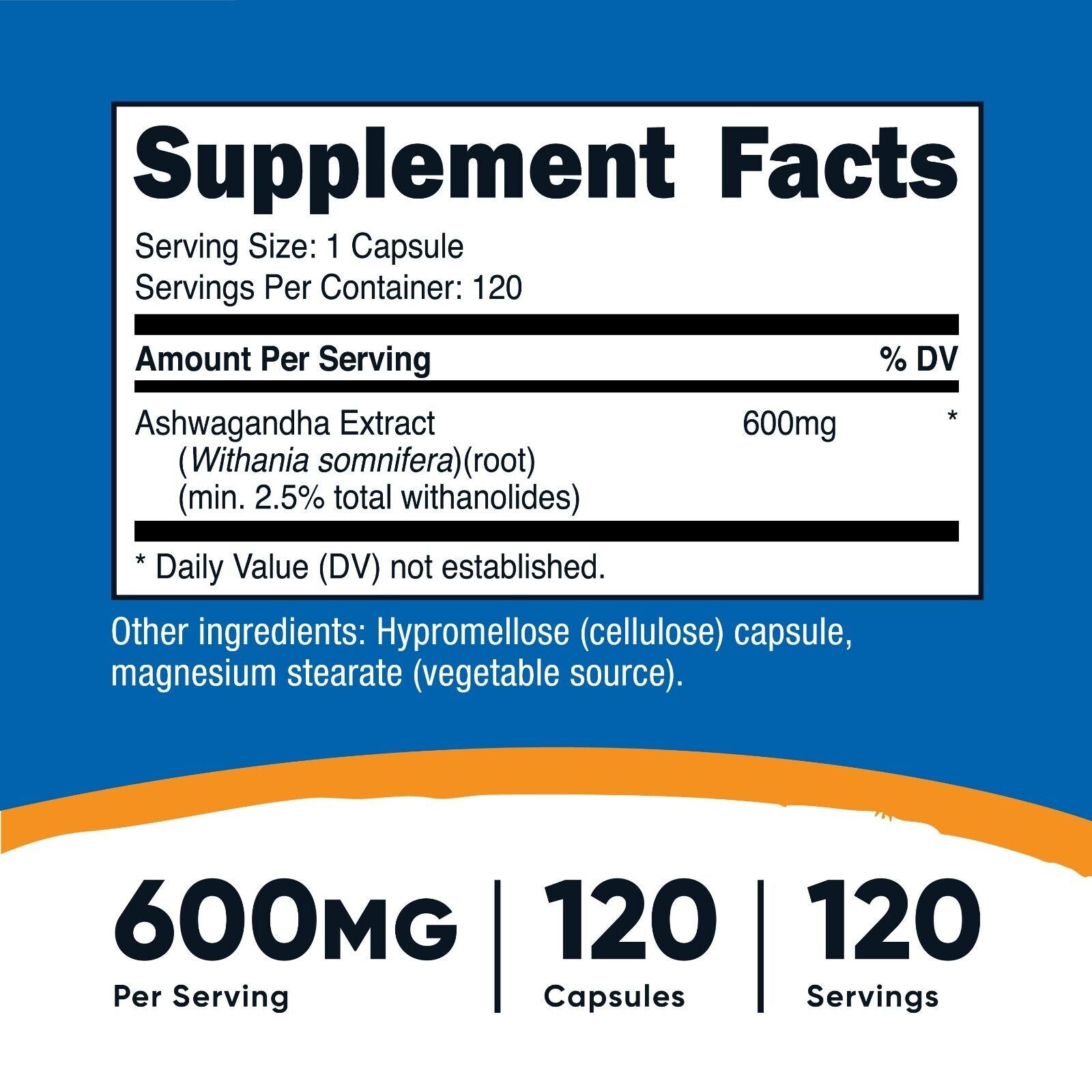 Nutricost Ashwagandha Root Suplemento 600 mg | 120 Cápsulas