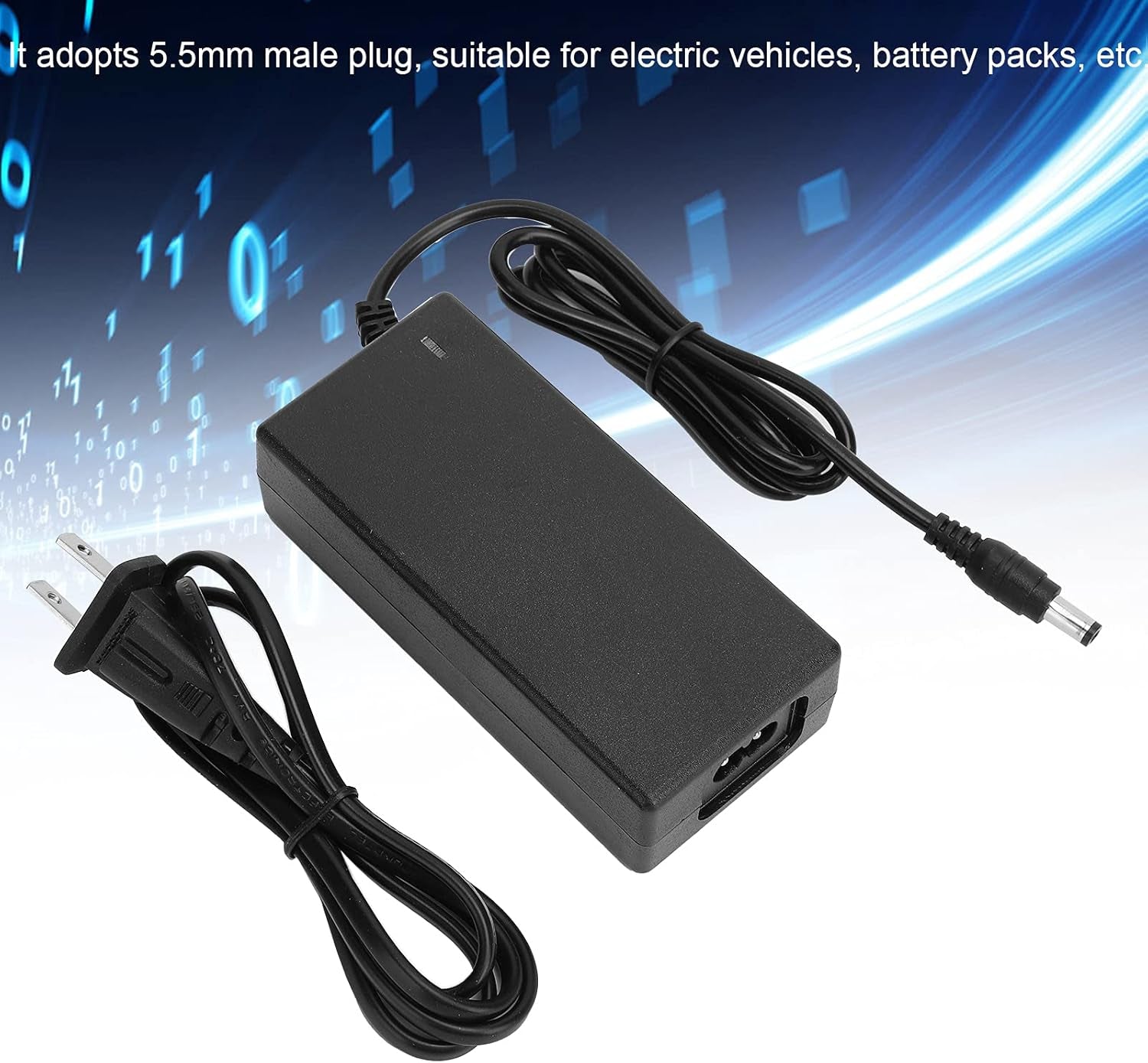 Adaptador de corriente de 42V 2A para Scrooter y Baterías | CA de amplio voltaje 100-240V a CC 42V 2A | Fuente de alimentación con puerto de carga de 0.217 x 0.098 in