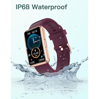 Fitness Tracker No Bluetooth No APP No Phone Needed, Fitness Watch for Men Women Parents IP68 Waterproof with Full Touch Screen Steps Calories Counter Sleep Tracker Alarm Clocks (Purple)