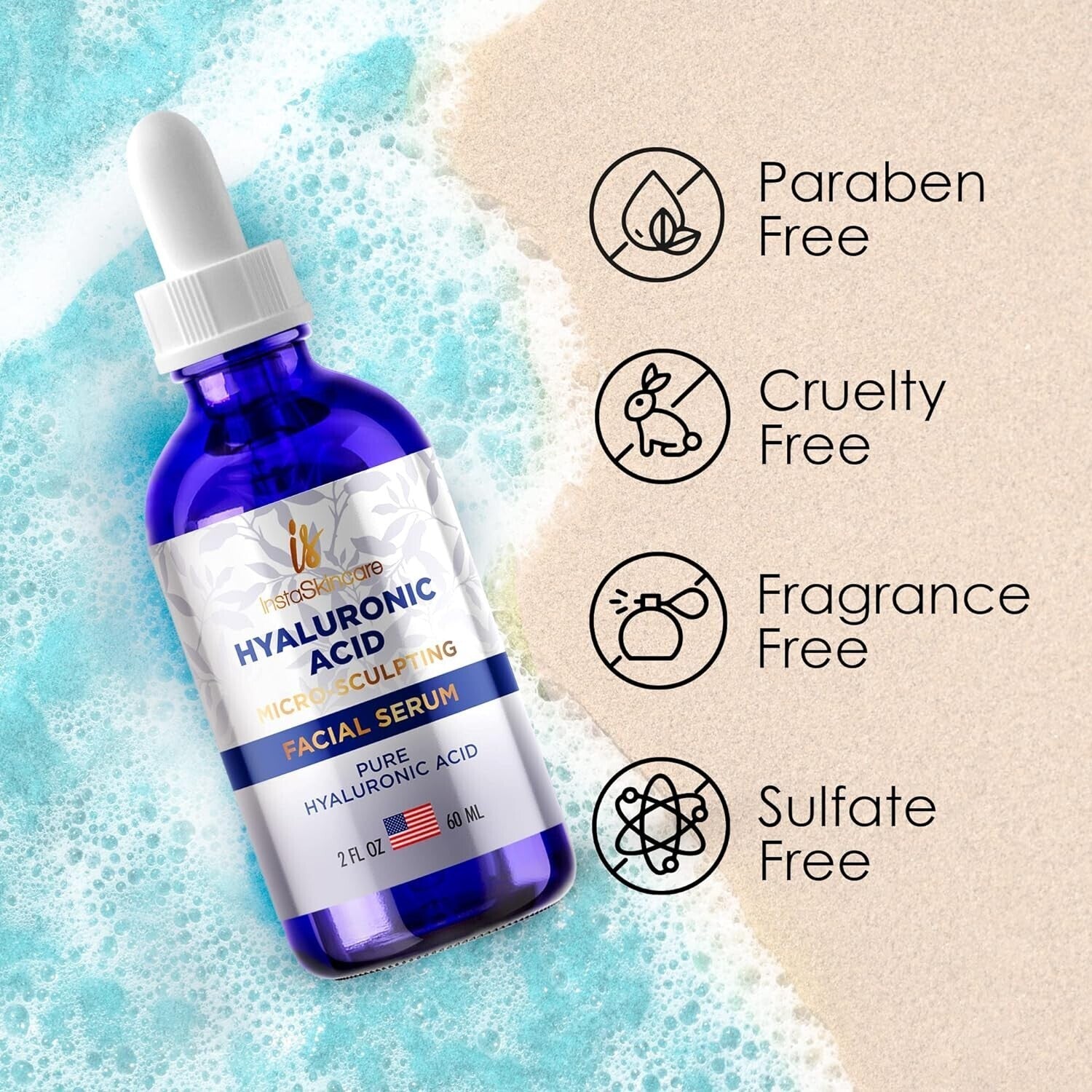 Ácido Hialurónico Serum 2 Oz 60ml – Hidratación Profunda para Rostro y Labios