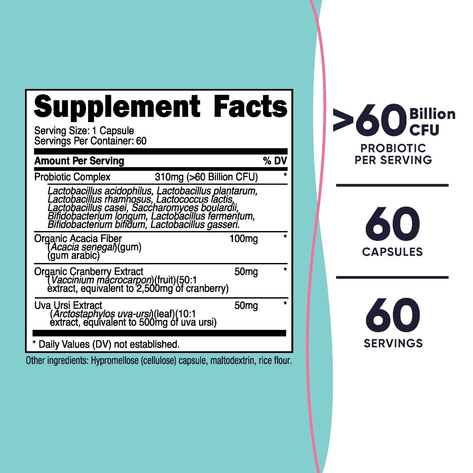 Nutricost Probiotic Complex para Mujeres | 60 Mil Millones de UFC – 60 Cápsulas