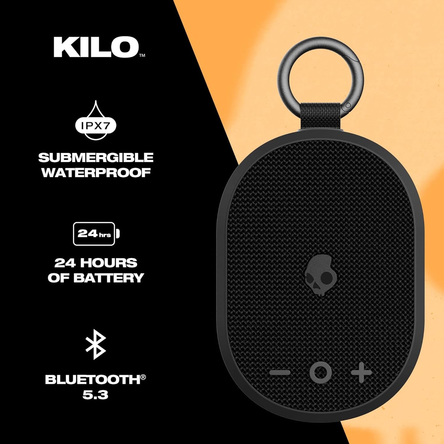 Kilo Wireless Bluetooth Speaker - IPX7 Waterproof Mini Bluetooth Speaker with 24 Hour Battery, Downward Firing Passive Radiator, and True Wireless Pairing - Perfect for Outdoor