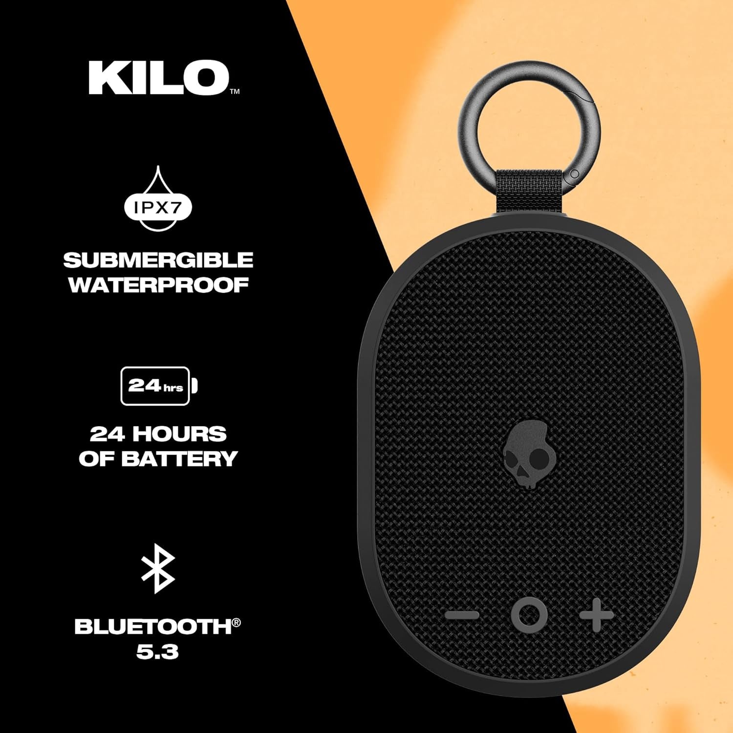 Kilo Wireless Bluetooth Speaker - IPX7 Waterproof Mini Bluetooth Speaker with 24 Hour Battery, Downward Firing Passive Radiator, and True Wireless Pairing - Perfect for Outdoor