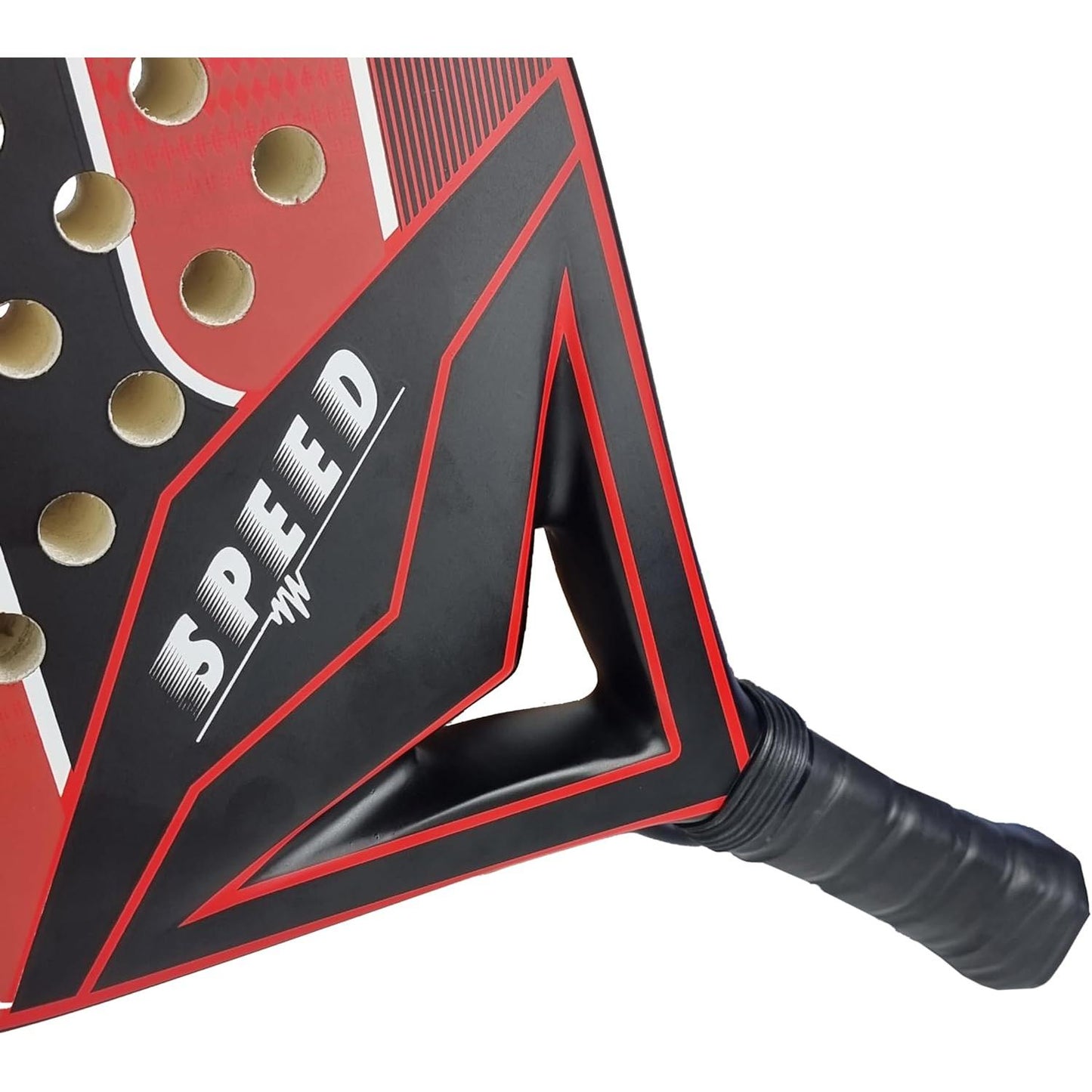 Paleta de pádel | Fibra de carbono | diseño ligero con agarre cómodo | Cabeza híbrida de fibra de vidrio y fibra de carbono