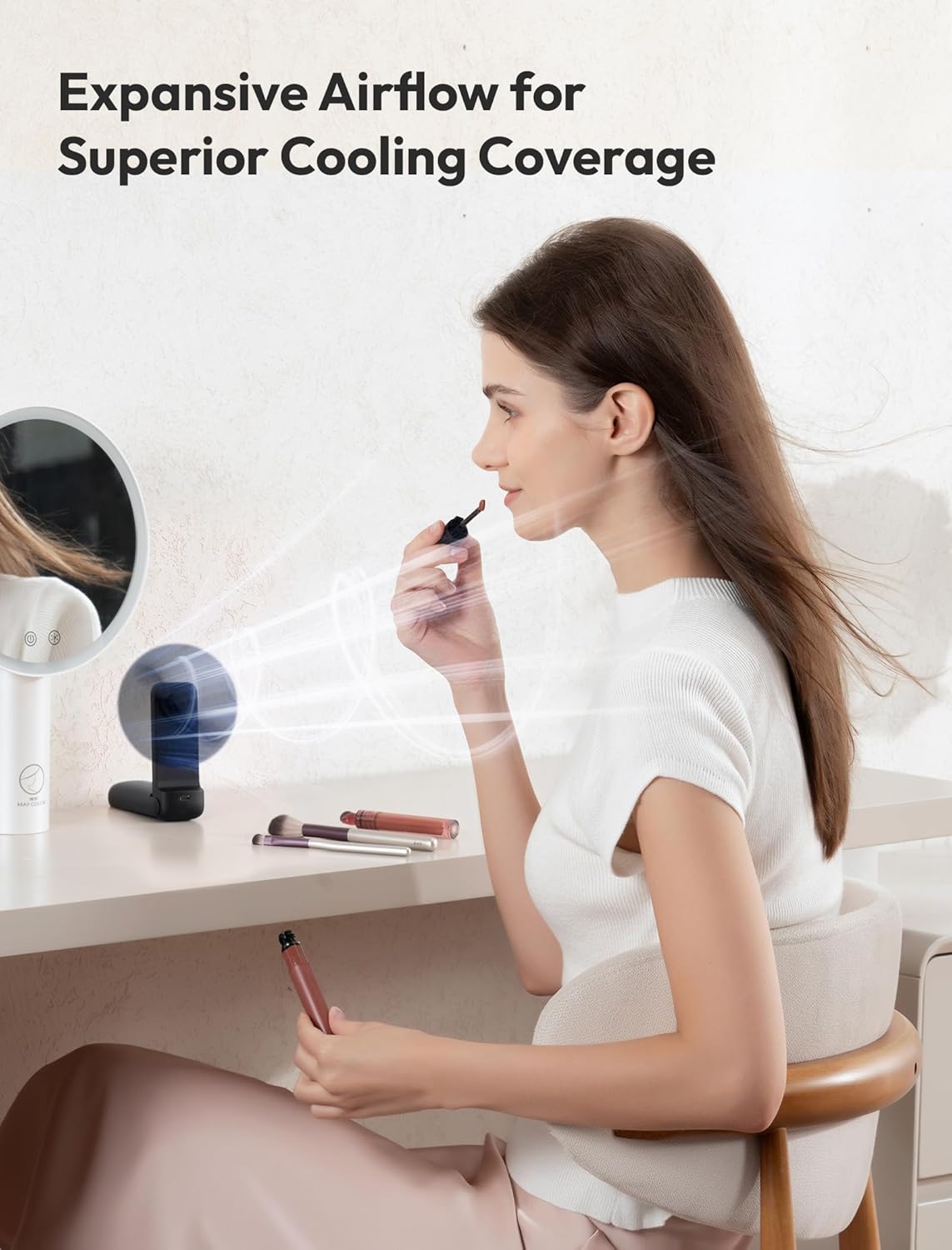 Ventilador de mano Ultra ligero | Recargable | Color negro