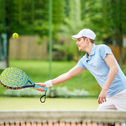 Padel Racket Carbon and Fiberglass Surface and EVA Memory Foam Core for Kids, Junior, Adult
