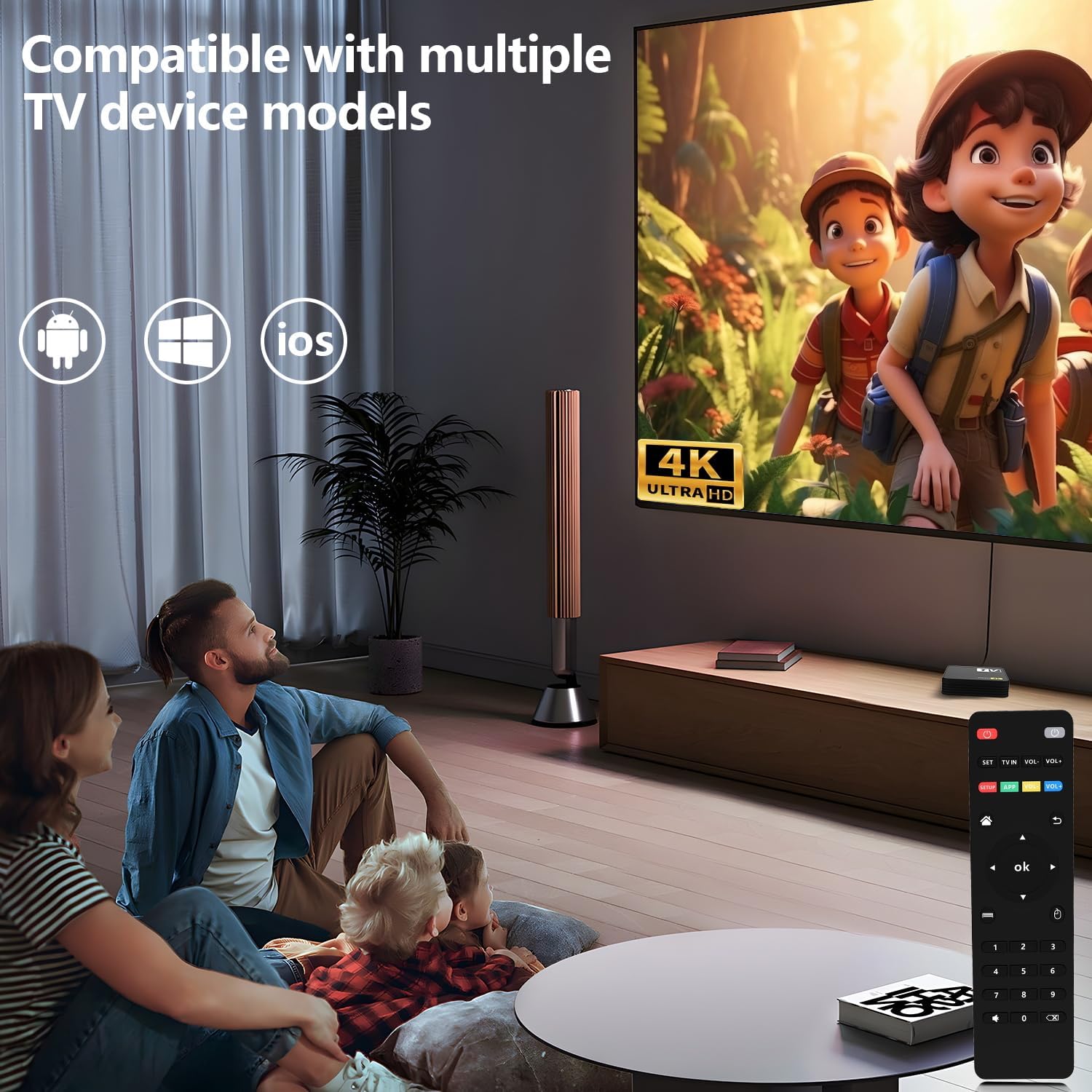 Android TV Box 4K+ | Dispositivo de Streaming HD/4K/HDR con Control Remoto, WiFi 6 Rápido, HDMI Premium y Fácil Configuración