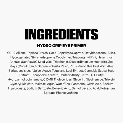 Milk Makeup Hydro Grip Eye Primer | Prebase Transparente para Sombras y Corrector | Con Ácido Hialurónico, Hidratante y de Larga Duración – 0.29 oz