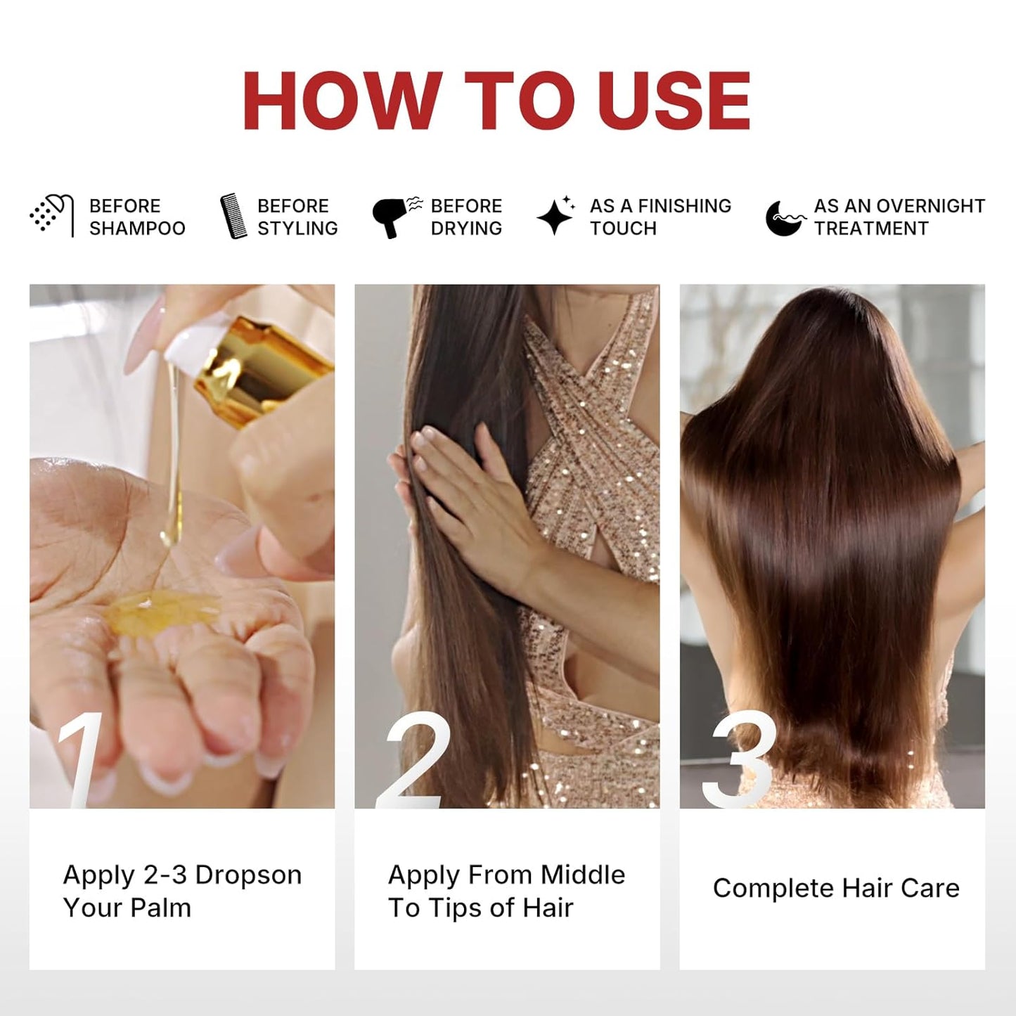 Aceite de argán marroquí | Tratamiento para el cabello | Serum para cabello seco dañado