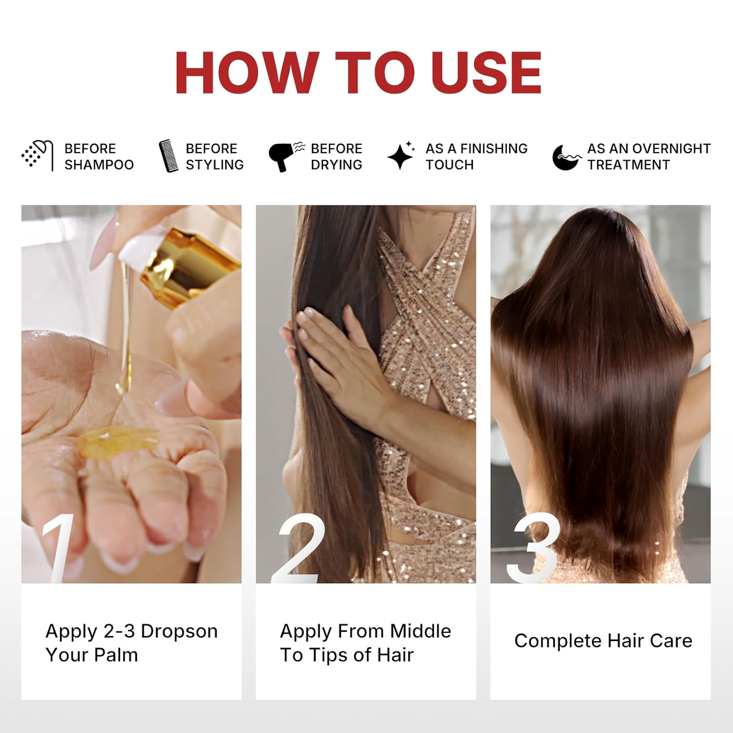 Aceite de argán marroquí | Tratamiento para el cabello | Serum para cabello seco dañado