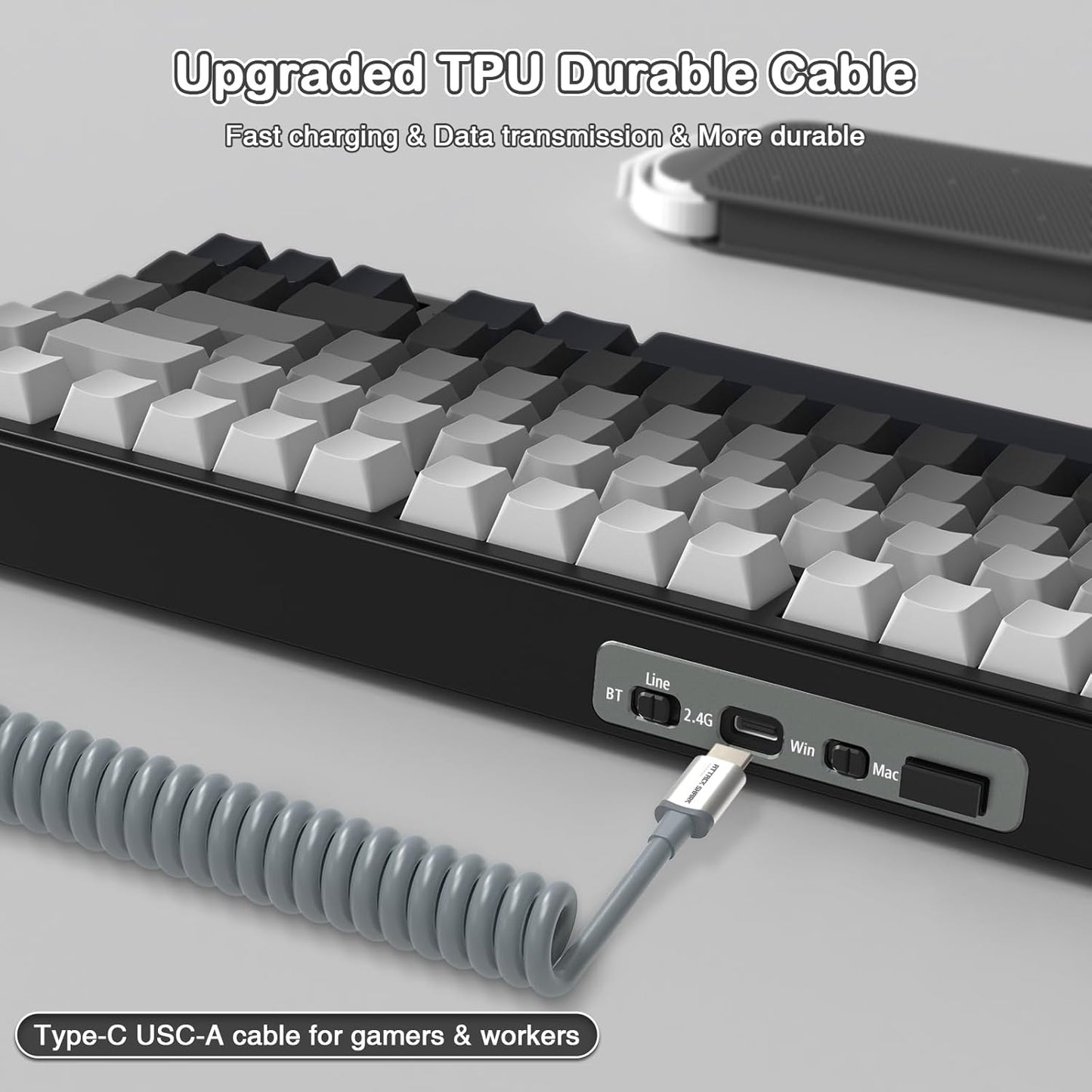 Teclado mecánico inalámbrico para juegos con perilla intercambiable en caliente