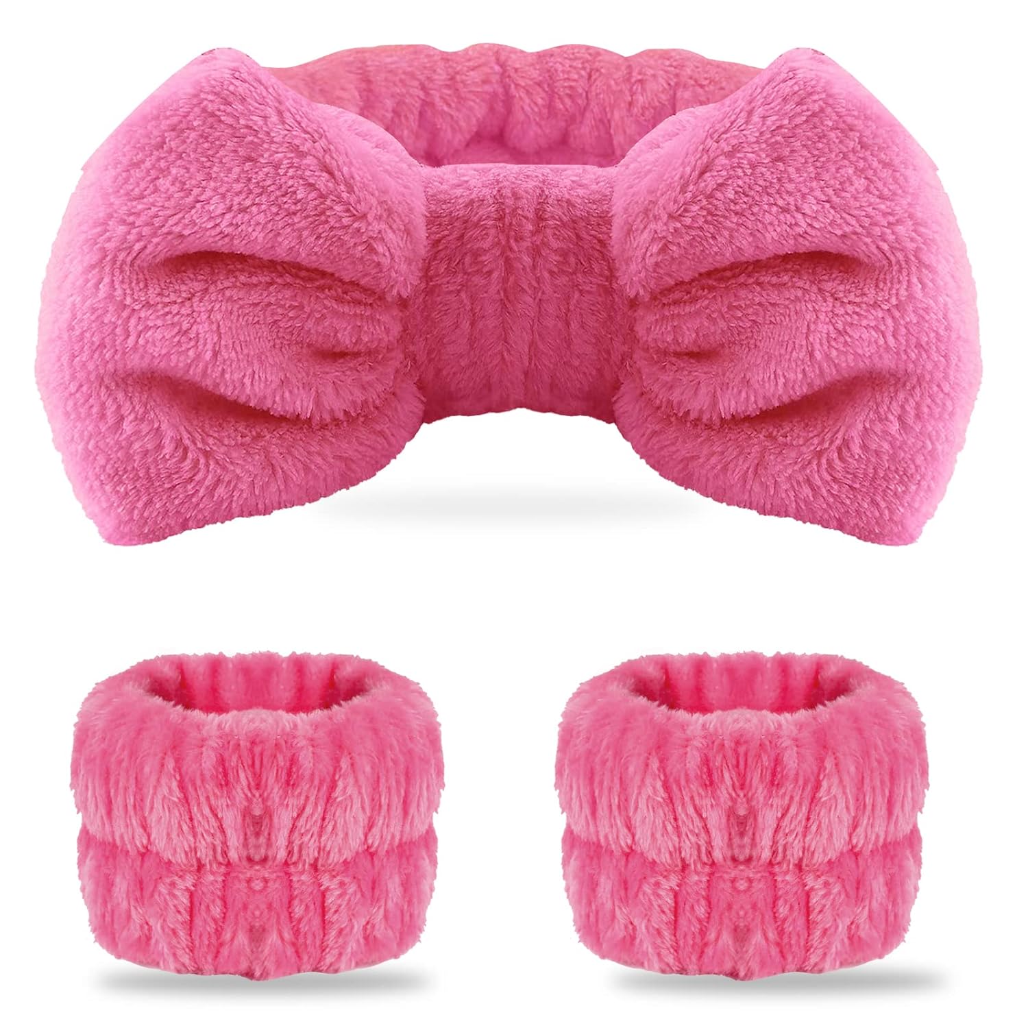 Diademas de maquillaje - 1 diadema de spa negra +  2 muñequeras absorbentes 