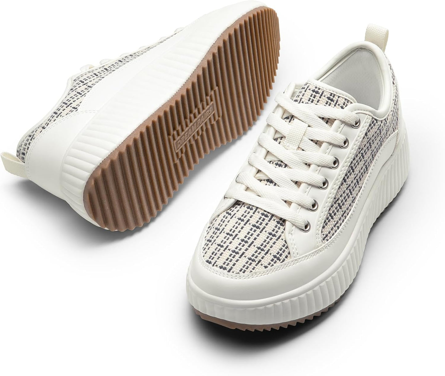 DREAM PAIRS Women Platform Chunky Lightweight Comfortable Casual Lace-Up Sky Walking Fashion Sneakers