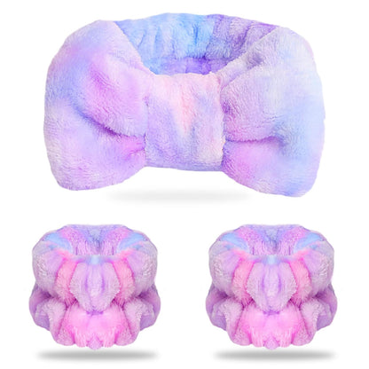 Diademas de maquillaje - 1 diadema de spa negra +  2 muñequeras absorbentes 