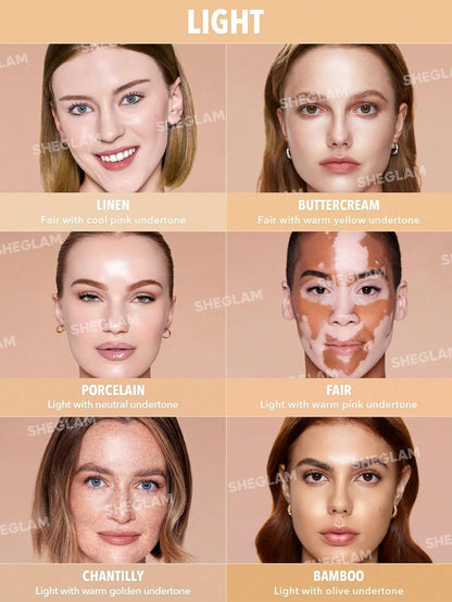 SHEGLAM Skinfinite Hydrating Foundation - Dewy Finish - Lightweight, Buildable Coverage - Pore-Less, Non-Greasy - Linen - Light Skin Tone