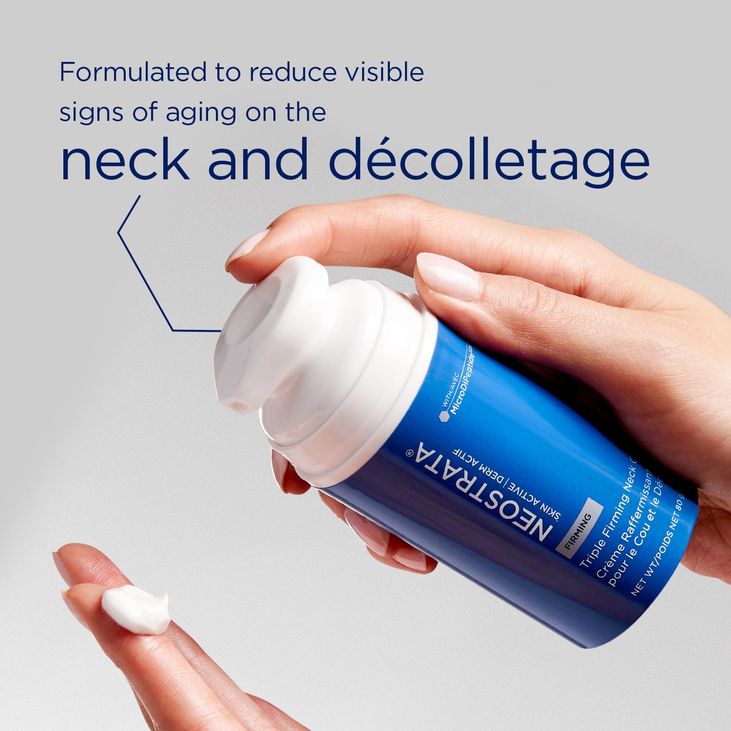 Skin Active Triple Firming Neck Cream | Hidratante Antiedad con Microdipeptide229 | Reafirma, Alisa Arrugas y Mejora la Elasticidad en Cuello & Escote | Sin Fragancia | Todo Tipo de Piel | 80 g