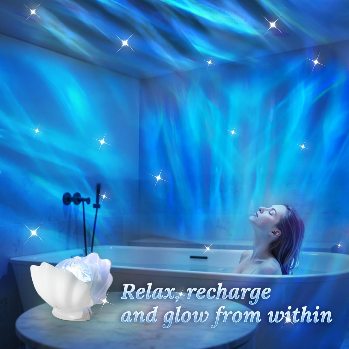 Proyector de luces | Luz nocturna de caracola para dormitorio | Lámpara de nebulosa