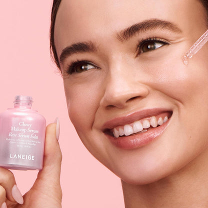 LANEIGE Suero de maquillaje Glowy: imprimación hidratante y suero facial para piel húmeda, maquillaje duradero y un acabado radiante