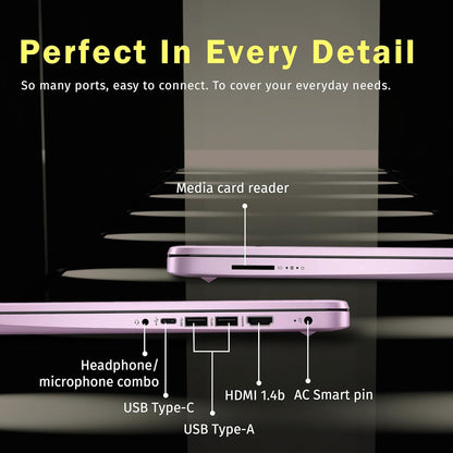 Laptop insignia HD para estudiantes y negocios de 14 pulgadas | 1 año Office 365 y copiloto AI | 16 GB de RAM | 288 GB de almacenamiento 