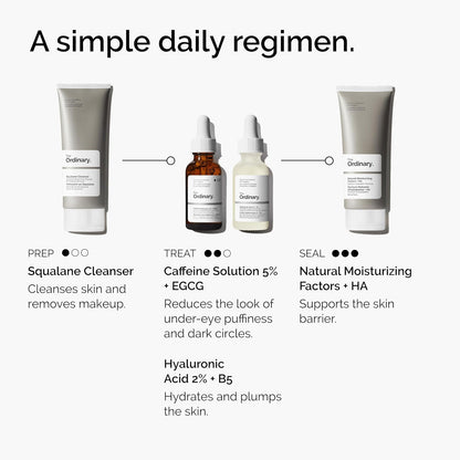 The Ordinary Caffeine Solution 5% + EGCG | Suero para Ojeras y Bolsas – Reduce Hinchazón y Signos de Cansancio – 30 ml