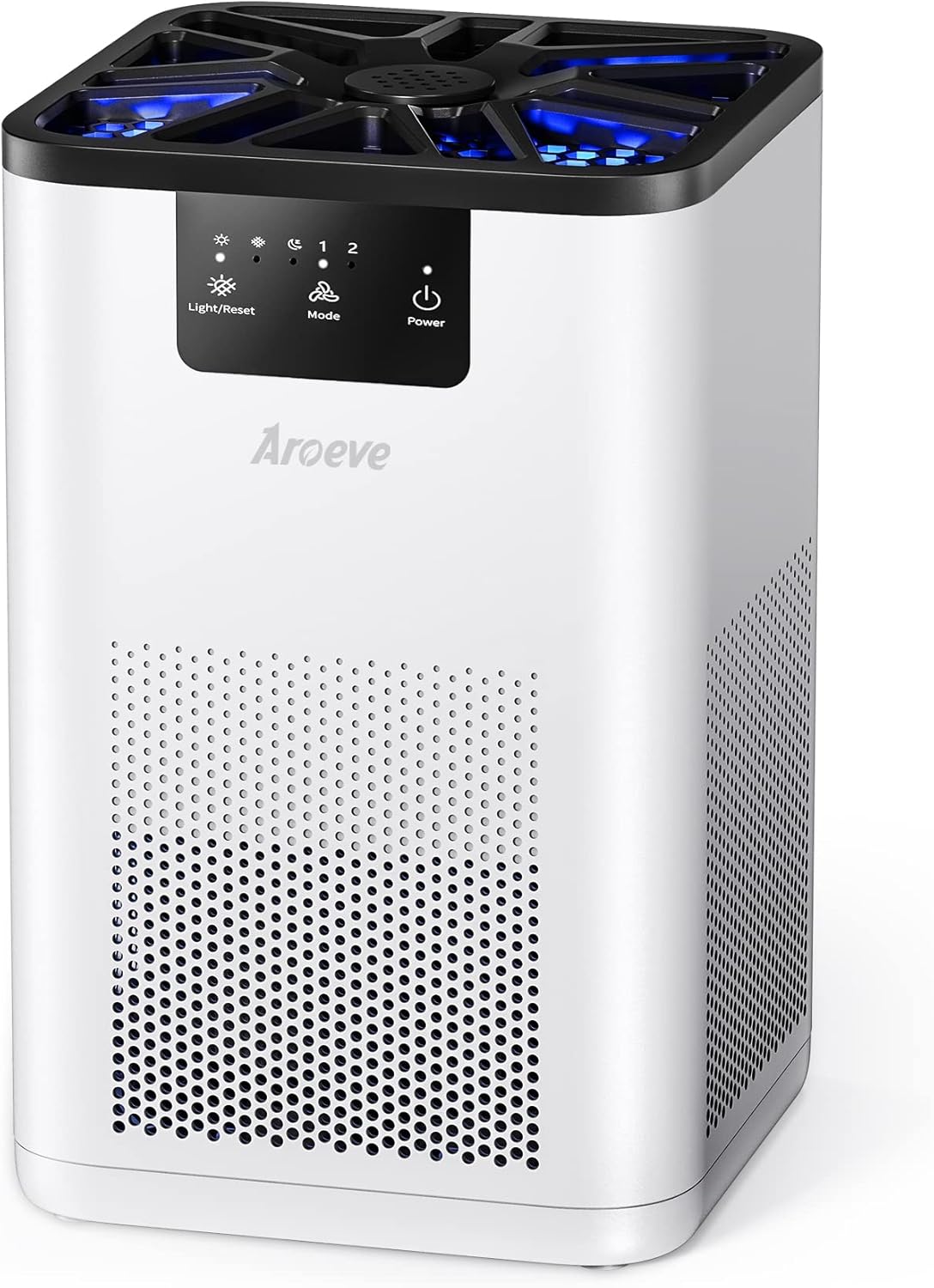 Purificador de Aire AROEVE MK06 con Aromaterapia – Ultra Silencioso 20dB, Elimina Humo, Polen, Caspa de Mascotas, Pelo y Olores – Cubre hasta 20 m² – Negro (Versión EE.UU.)