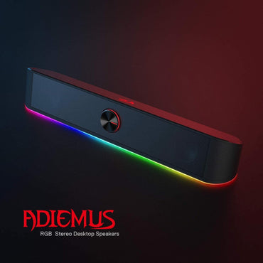 Redragon GS560 RGB Soundbar, Barra de Sonido Estéreo 2.0 para PC – Negro