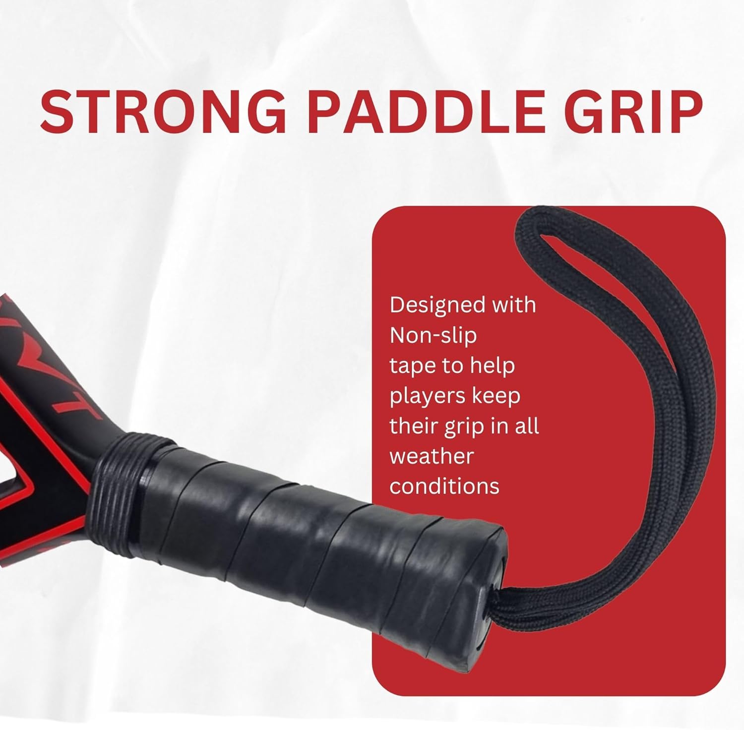 Paleta de pádel | Fibra de carbono | diseño ligero con agarre cómodo | Cabeza híbrida de fibra de vidrio y fibra de carbono