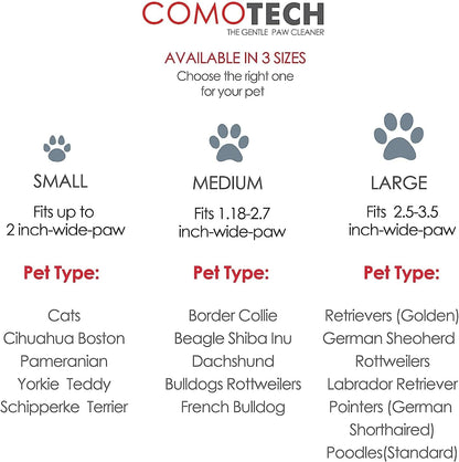 Limpiador de Patas para Perros y Gatos | Vaso con Cepillo de Silicona Suave + 3 Toallas Absorbentes | Disponible en Talles S, M y L