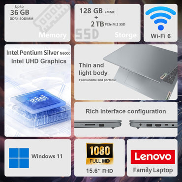 Ideapad 2025 Student Laptop, 15.6" FHD Display, Intel 4-Core CPU, 12GB RAM, 256GB SSD, Wi-Fi 6, Webcam, Windows 11, 1-Year ADP + Office 365 with 1TB Cloud, School & Home Use, W/Cooler Bundle