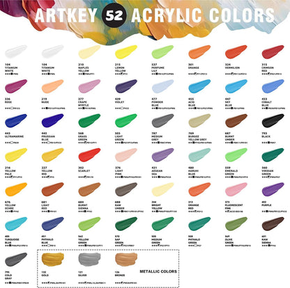 Set de 52 pinturas acrílicas | Colores variados 