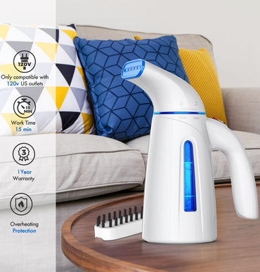 OGHom Steamer de Ropa 700 W | Depósito 240 ml (14–16 min de vapor) | Acero inoxidable 304 | Calienta en ~130 s | Cable 9 ft / 2.7 m | Solo 110–120 V | Viaje & Hogar