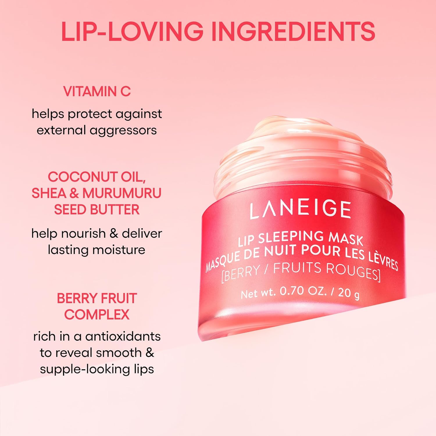 Lip Sleeping Mask | Mascarilla Nocturna de Labios – Nutre e Hidrata | Con Vitamina C, Manteca de Murumuru & Karité, Antioxidantes | Ideal para Labios Secos y con Pieles