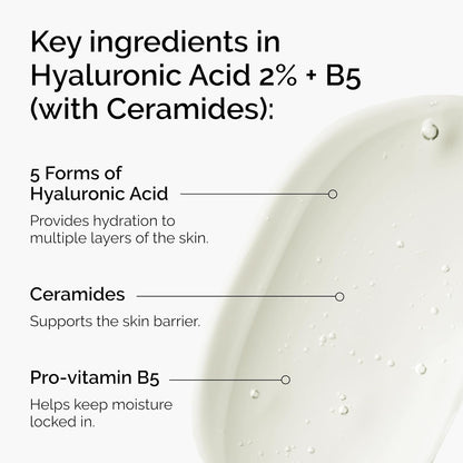 The Ordinary Hyaluronic Acid 2% + B5 con Ceramidas | Sérum Facial Hidratante Multi-Capas – Antiarrugas, Reafirmante y Reparador de la Barrera Cutánea – 30 ml