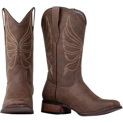 Botas vaqueras para mujer | Botas vaqueras con punta cuadrada